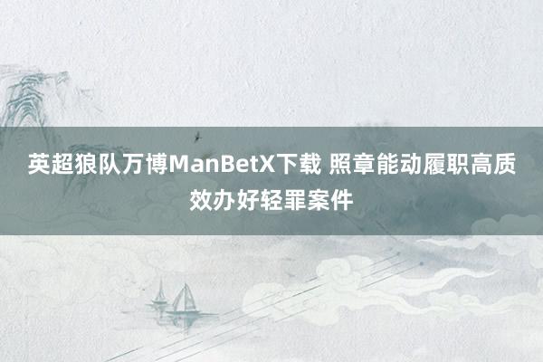 英超狼队万博ManBetX下载 照章能动履职高质效办好轻罪案件