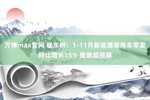 万博max官网 崔东树：1-11月新能源乘用车零卖同比增长35% 推崇超预期