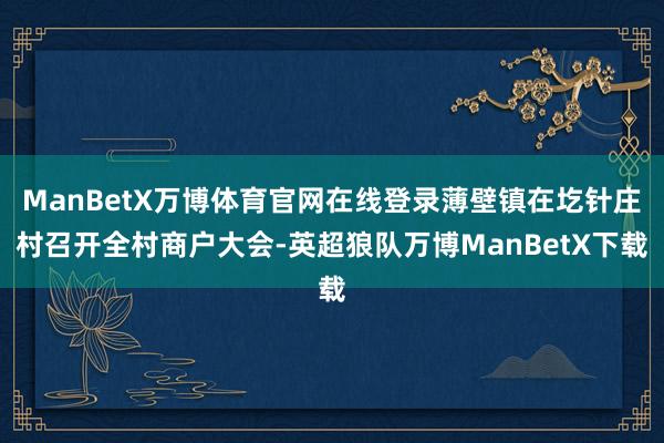 ManBetX万博体育官网在线登录薄壁镇在圪针庄村召开全村商户大会-英超狼队万博ManBetX下载