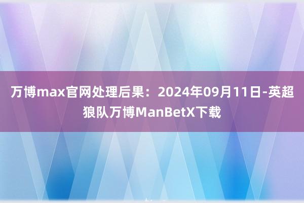 万博max官网处理后果：2024年09月11日-英超狼队万博ManBetX下载