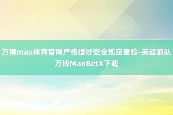 万博max体育官网严格捏好安全规定查验-英超狼队万博ManBetX下载