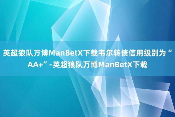 英超狼队万博ManBetX下载韦尔转债信用级别为“AA+”-英超狼队万博ManBetX下载