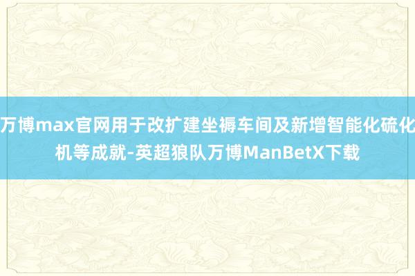 万博max官网用于改扩建坐褥车间及新增智能化硫化机等成就-英超狼队万博ManBetX下载